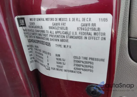 2006 Chevrolet Hhr Lt from USA, damaged, VIN 3GNDA23PX6S574326